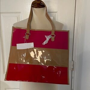 NEW Elizabeth Arden‎ Red and Tan Tote Bag NEW